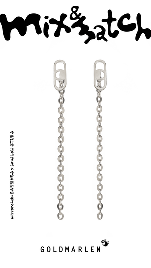 Mirror chain earrings