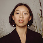 Baroque pearl hoop earrings